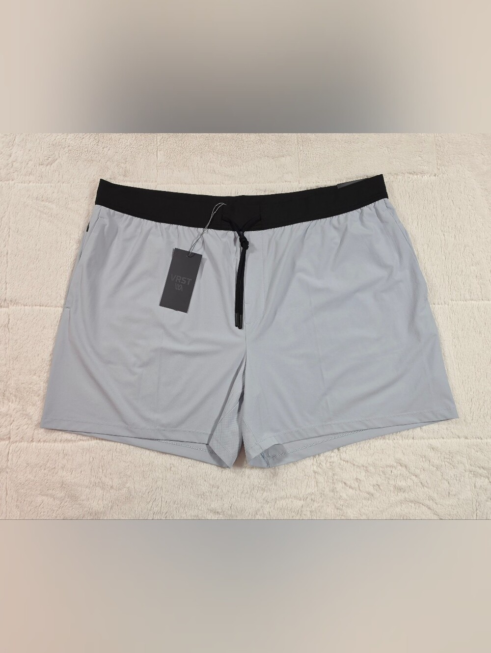 Men's Light Blue Athletic Shorts with Black Waistband